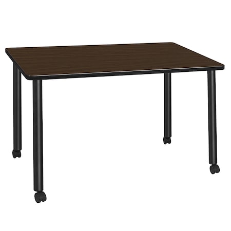 Regency Kee Mobile Training Seminar Table, 42 in W, 24 in L, Neo Walnut MTC4224NWBK