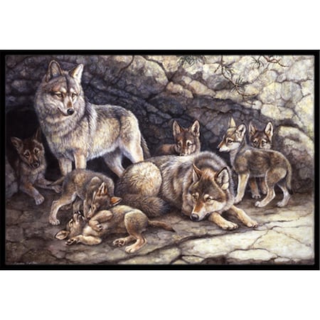 Carolines Treasures BDBA0157MAT Wolf Wolves by the Den Indoor or Outdoor Mat, 18 x 27 BDBA0157MAT