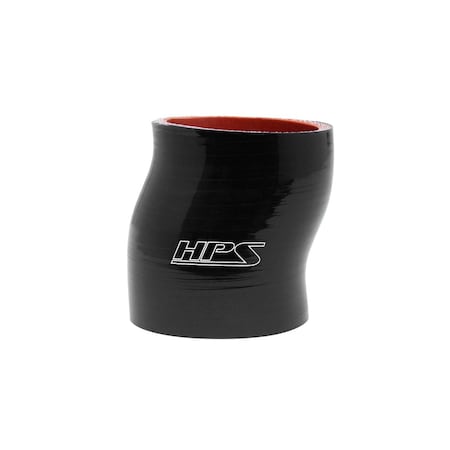 Hps Performance 3 in ID x 3 in L, 4-Ply High Temp Reinforced Silicone Straight Offset Coupler Hose, Black HTSOC-300-BLK