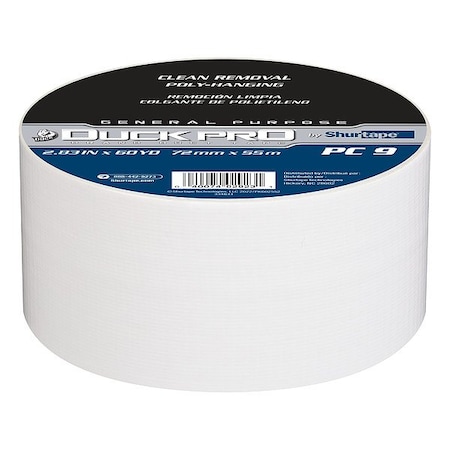 Shurtape ClothTape, White, 60-1/8ydL, 2-7/8inW 105471