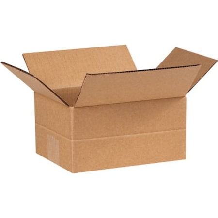 Zoro Select 8 in x 6 in x 4 in Multi-Depth Box, Kraft, Corrugate, Single Wall, 32 ECT MD864