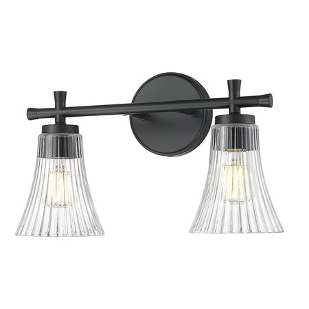 Z-Lite Belle 2-Light Vanity, 16 in W, Matte Black 7519-2V-MB