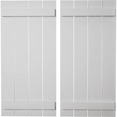 Ekena Millwork Rustic Four Board Spaced Board-n-Batten Smooth Faux Wood Shutters, 23 1/2W x 54H, PR SHUBSS23X54SMPR