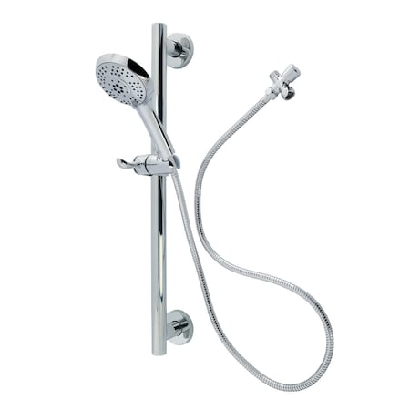 Kingston Brass Shower System with Slide/Grab Bar and Hand Shower, Chrome KAK1541D