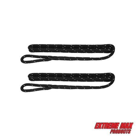 Extreme Max 3006.2603 BoatTector Premium Double Braid Nylon Fender Line Value-3/8" x 6' w Reflective Tracer 3006.2603