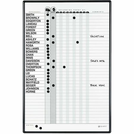 Quartet In/Out Board, Porcelain, 36 in, 24 in, Aluminum Frame, White/Gray, Gloss 783G
