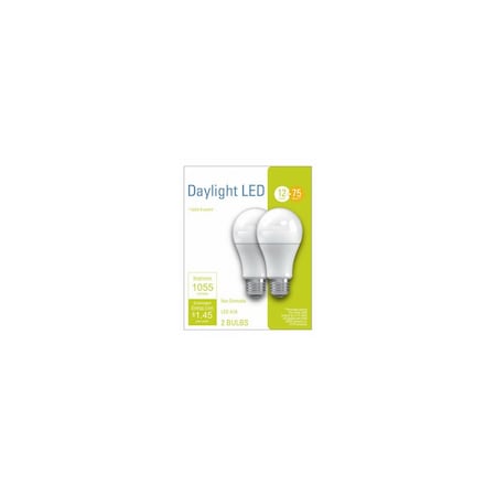 Current LED Light Bulbs, A21, Daylight, 1055 Lumens, 12-Watts Pair 32591