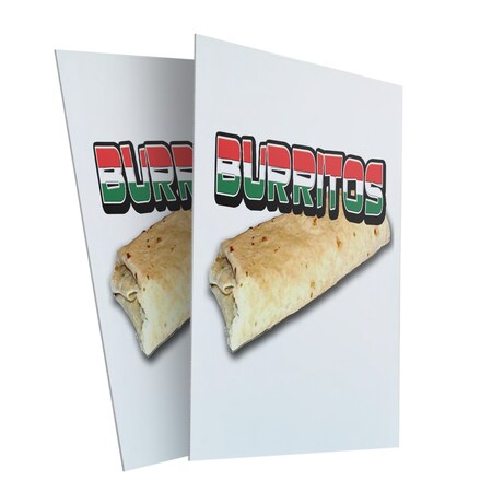 Signmission Burritos, Plastic Signs Only 24 Inch x 36 Inch, Corrugated Plastic, 2PK CSB-2436-2PACK-Burritos