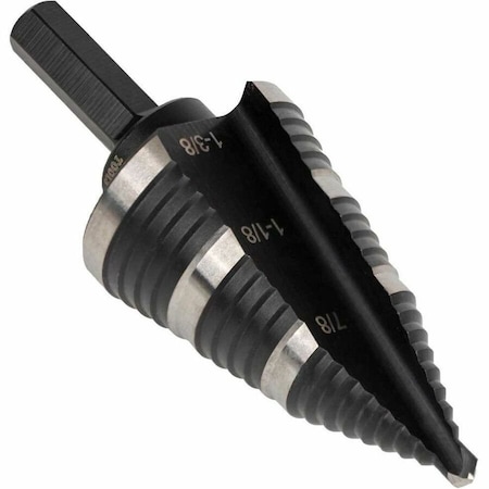 Klein Tools Step Drill Bit No 15 Double Fluted 7/8 to 1-3/8-Inch KTSB15
