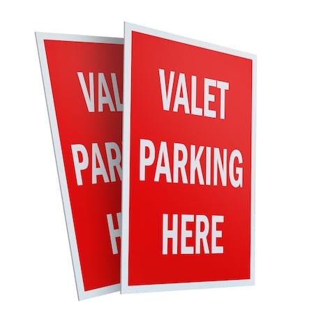 Signmission Valet Parking Here, Plastic Signs Only 24 Inch x 36 Inch, Corrugated Plastic, 2PK CSB-2436-2PACK-Valet Parking Here