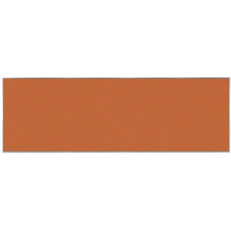 Aarco VIC Cork Bulletin Board w/ a Clear Satin Anodized Al Frame, Tangerine Zest 48''Hx144''W DW48144211