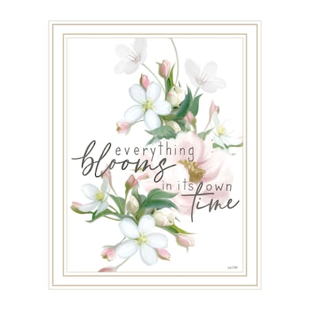 Homeroots Everything Bloom White Framed Print Wall Art 529821