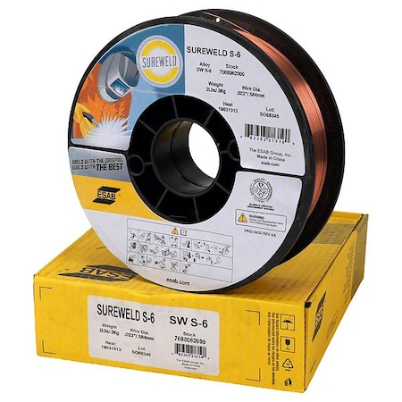 Esab Mig Welding Wire, DCEN, Gas-Shielded, Mild Steel 7008062000