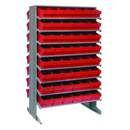 Quantum Storage Systems DOUBLE SIDED PICK RACK W/96 RED BINS QPRD-601RD