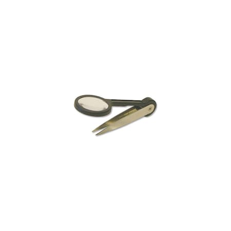 Hy-Ko Prod Co Nickel Plated Tweezers with Attached Magnifying Lens Bucket, 3.5-In., 30-Pc. KB341-BKT