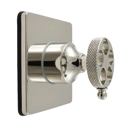 Kingston Brass Single-Handle Three-Way Diverter Valve with Square Trim Kit, Polished Nickel KS3046RKX