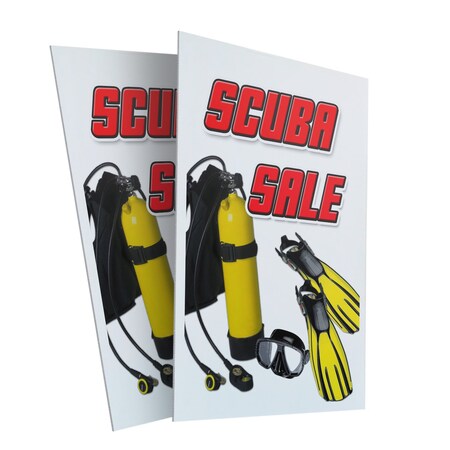 Signmission Scuba Sale, Plastic Signs Only 24 Inch x 36 Inch, Corrugated Plastic, 2PK CSB-2436-2PACK-Scuba Sale