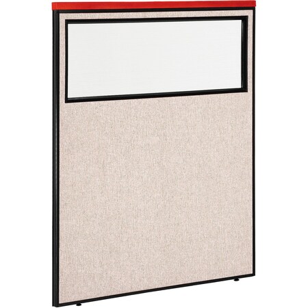 Global Industrial Interion Deluxe Office Partition Panel with Partial Window, 48-1/4"W x 61-1/2"H, Tan 694668WTN