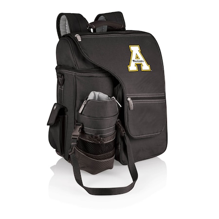 Picnic Time Family Of Brands NCAA App State Mountaineers Turismo Backpack Cooler with Water Bottle CarrierBlack 641-00-175-794-0