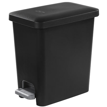 Sterilite Rectangular Step-on Wastebasket, 2.7 gal Capacity, Plastic, Black 10619002