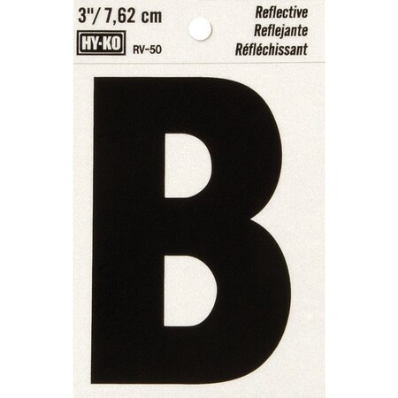 Hy-Ko Vinyl 3'' Reflective Adhesive Letter B RV-50B
