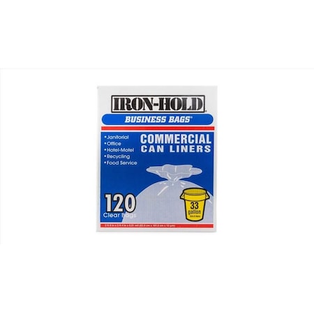 Iron-Hold 33 gal No Scent Drum Liners Twist Tie, 120PK 618632