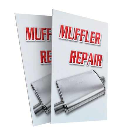 Signmission Muffler Repair, Plastic Signs Only 24 Inch x 36 Inch, Corrugated Plastic, 2PK CSB-2436-2PACK-Muffler Repair
