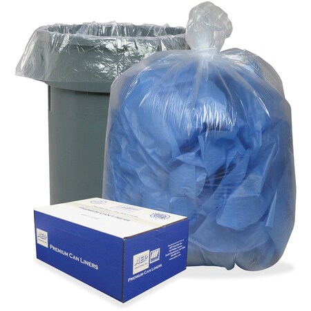 Webster Clear Low-Density Can Liners- 55-60 gal- 0.85 mil- 38 x 58- Clear- 100-Carton, 100PK 385822C