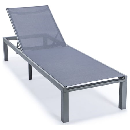 Leisuremod Marlin Patio Chaise Lounge Chair with Grey Aluminum Frame, Dark Grey MLGR-77DGR