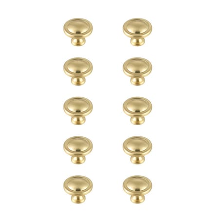 Plaza 1.2 in. Dia. Garlande Multipack Mushroom Knob, Brushed Gold, 10PK PL2222699