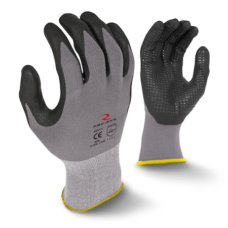 Radians Foam Nitrile Coated Gloves, Palm Coverage, Black/Gray, M,  RWG11TM
