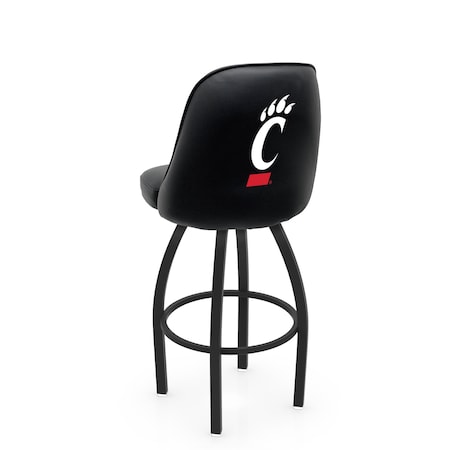 Holland Bar Stool Co Logo Grizzly Cincinnati 25 in. Swivel Counter Stool with Black Wrinkle Finish L048