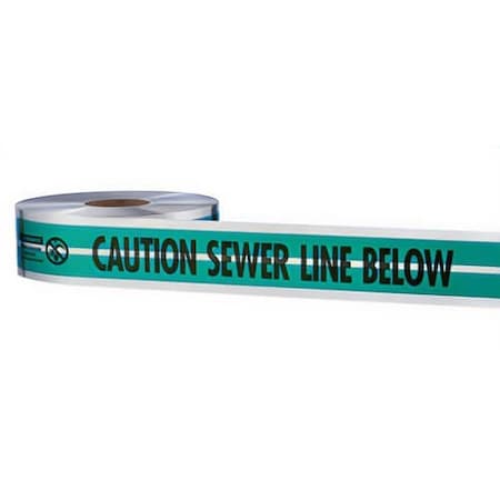 Empire Level Detectable Premium Underground Utility Tape, Green, 1000 ft L x 2 in W x 5 mil Thick 31-052