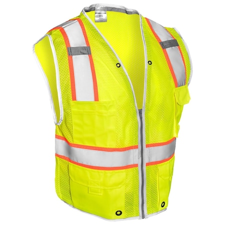 Kishigo Mesh Safety Vest, HD, Lime, Class 2, L 1510-L