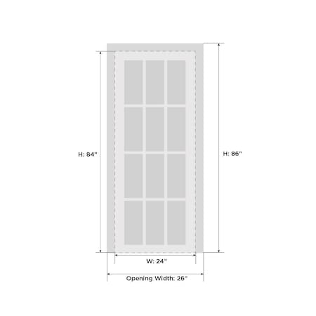 Sartodoors Modern Wood Interior Door with Hardware, Planum 0020 White Silk, Single Panel Frame Trims, Bathroom PLANUM0020ID-WS-2484