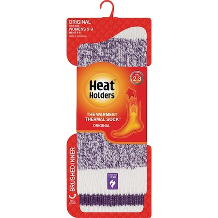 Heat Holders Snowdrop Womens 5 to 9 Purple Crew Sock LH1016PUR