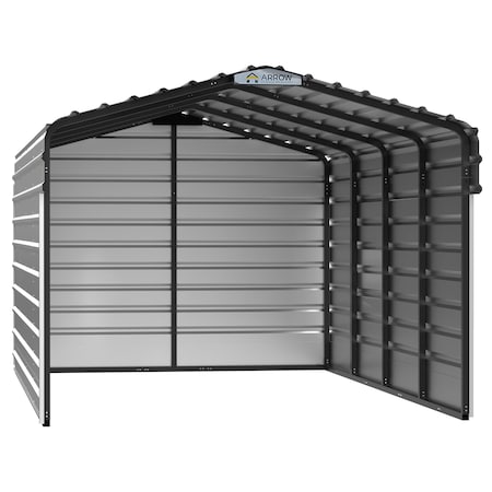 Arrow Storage Products 10 x 20 x 7 ft Eggshell Steel Carport with 3 Wall Kits CPH102007ECL3