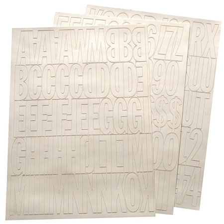 Hy-Ko Die-Cut Number and Letter Set, 2 in H Character, White Character, White Background, Vinyl 30014