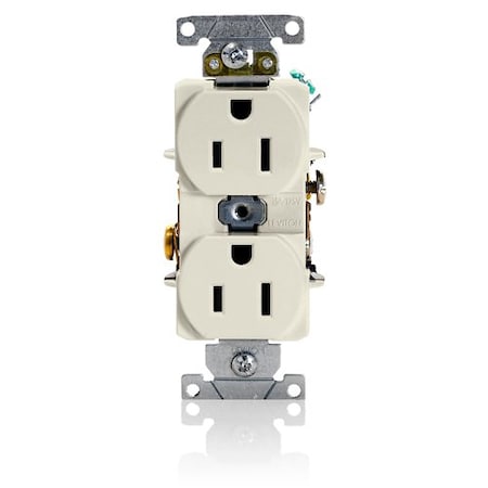 Leviton Duplex Receptacle/Outlet, 15 Amp 5252-T
