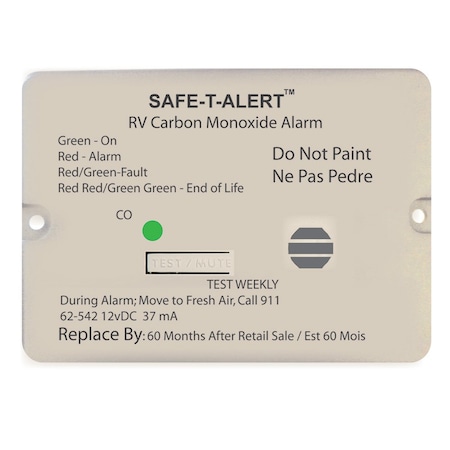 Safe-T-Alert 62 Series Carbon Monoxide Alarm - 12V - RV Flush Mount - White 62-542-WT