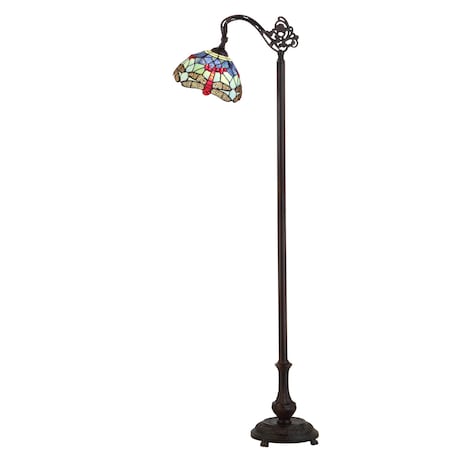 Jonathan Y Dragonfly Tiffany-Style 60" Arched LED Floor Lamp, Bronze JYL8010A
