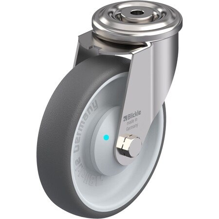 Blickle SS, Kingpin Swivel Caster, PU, 6-5/16" LEXR-PATH 160KAD