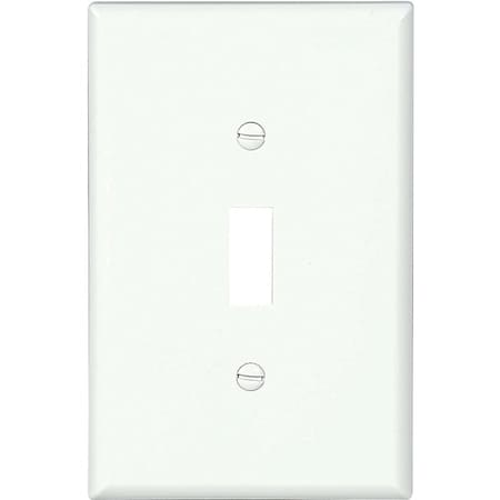 Eaton Wiring Devices Switch Wallplate, 487 in L, 313 in W, 1 Gang, Polycarbonate, White, Smooth PJ1W-10-L