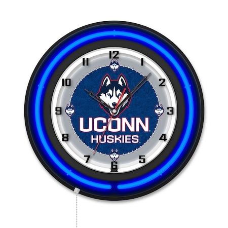 Holland Bar Stool University of Connecticut 19 Double Neon Wall Clock Clk19BK