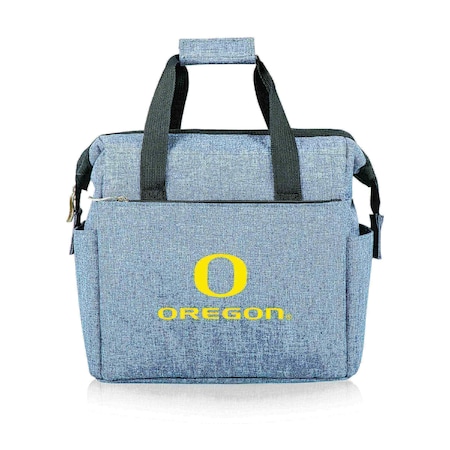 Picnic Time Family Of Brands NCAA Oregon Ducks On The Go Lunch Bag Cooler - Soft Cooler Lunch Box, Heathered Gray 510-00-105-474-0