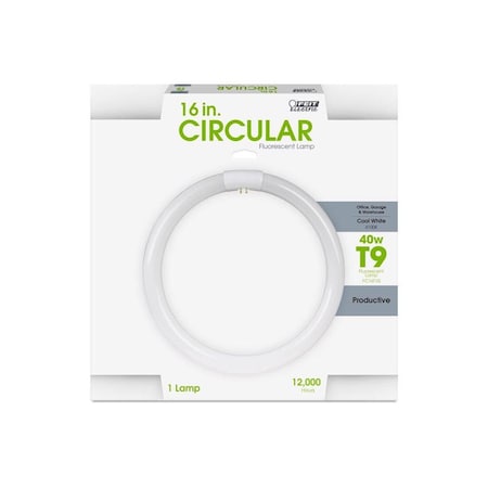 Feit Electric Fluorescent Bulb, 40 W, T10 Lamp, G10Q Lamp Base, 4100 K Color Temp, Cool White Light FC16T10/CW