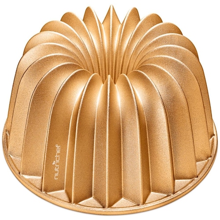 Nutrichef Cake Pan - Die Cast Fluted Aluminum Cake Mold, Nonstick for Easy Release and Even Bake NCBUTP42