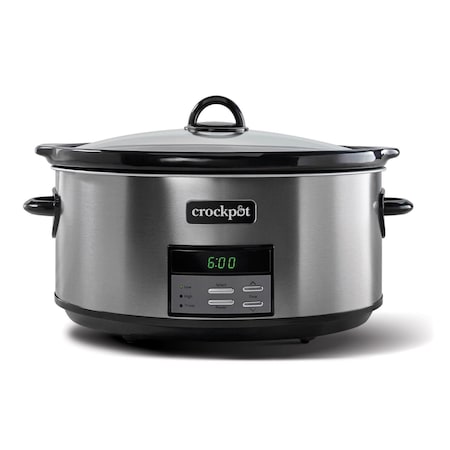 Crock-Pot 8 qt Black/Silver Stainless Steel Programmable Slow Cooker 2133119
