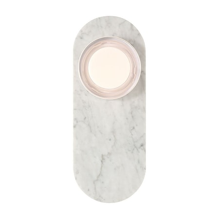 Euf Sternn, Outdoor, 15", Marble White, Clear Smooth Glass 50273-041