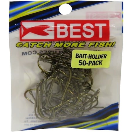 Stopper Lures Best Series Bait Holder Hook, Bronze, 50PK KE-BST-BH-BB50-4